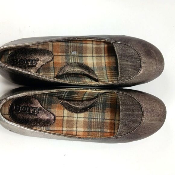 Born Flats Women's 8.5 Metallic  Brown/ Bronze Uppers. Stretch Comfort Non Slip. - Picture 3 of 10